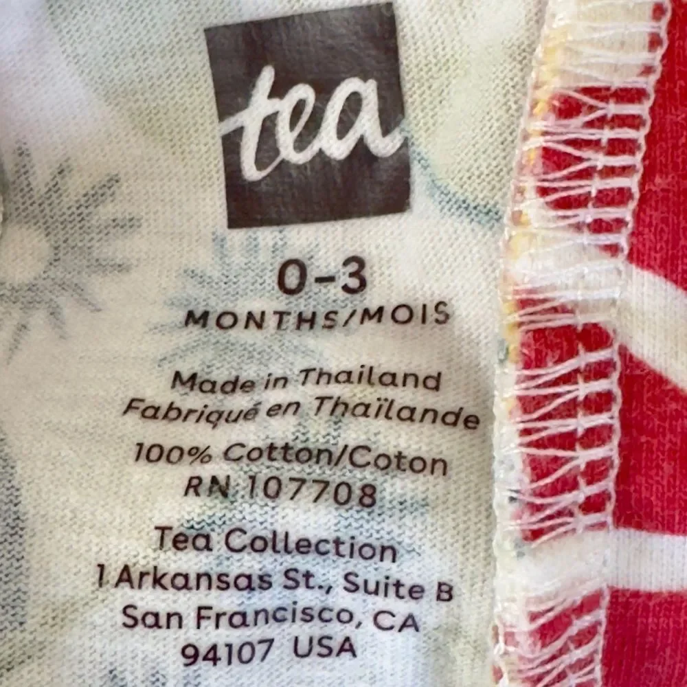 Tea Collection Baby Girls Colorful Cotton One Piece Romper Bubble. 0-3 Months.